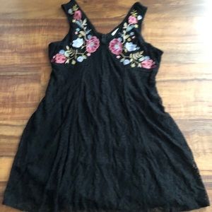 Black Lacey dress with flowered embroidery